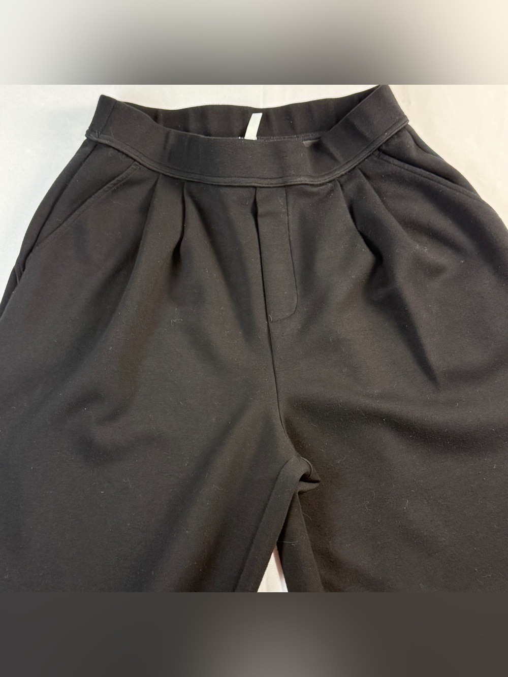 Halara Black Wide Leg Pleated Pants Small High Rise Pull On Career Lounge - Picture 3 of 8